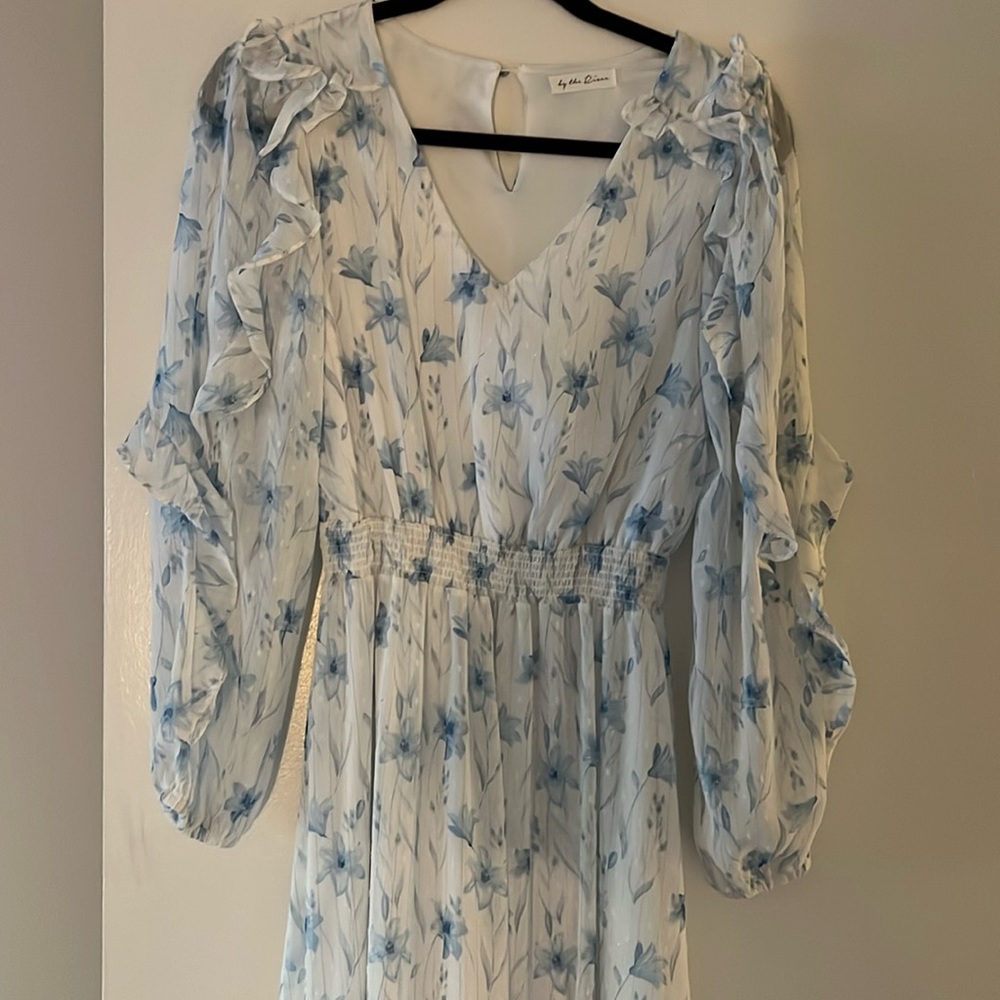 Blue & White Floral Dress